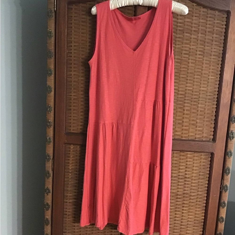 Cut Loose Orange Sleeveless V-Neck A-Line Midi Dress